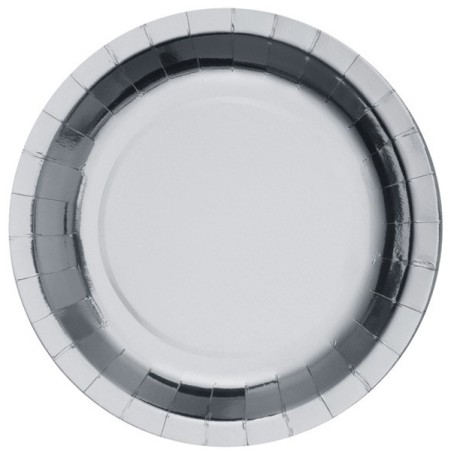 10 ASSIETTES RONDES ARGENT BRILLANT 26 CM 