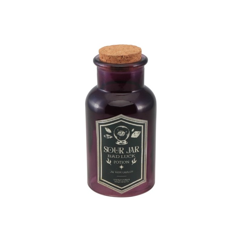 FLACON VERRE VIOLET SOUR JAR HALLOWEEN DIA 6.5CM X 13.5CM
