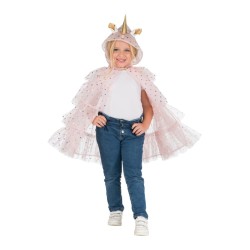 DEGUISEMENT CAPE FEE  LICORNE ROSE PAILLETTE 62 CM