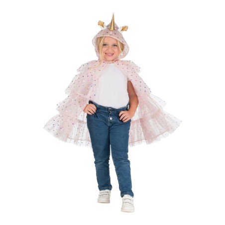 DEGUISEMENT CAPE FEE  LICORNE ROSE PAILLETTE 62 CM