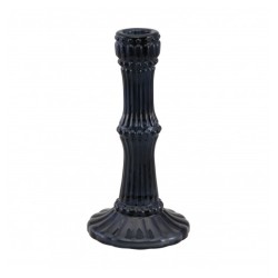 BOUGEOIR VERRE NOIR HALLOWEEN POUR BOUGIE FLAMBEAU DIA 9CM X 18CM