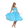 DEGUISEMENT ROBE BLEU A POIS BLANC 50'S TAILLE S/M