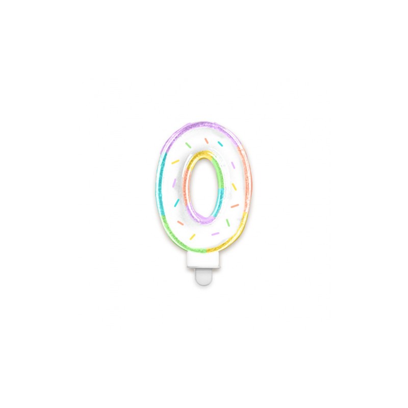 BOUGIE CHIFFRE 0 MULTICOLORE PASTEL 8 CM BOUGIE CHIFFRE 0 MULTICOLORE PASTEL 8 CM