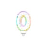 BOUGIE CHIFFRE 0 MULTICOLORE PASTEL 8 CM