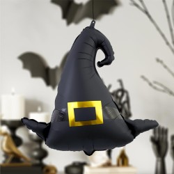 BALLON METALLIQUE  HALLOWEEN  CHAPEAU DE SORCIERE 60 CM 