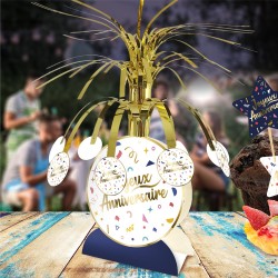 CENTRE DE TABLE JOYEUX ANNIVERSAIRE CONFETTIS PARTY