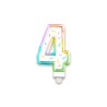 BOUGIE CHIFFRE 4 MULTICOLORE PASTEL 8 CM