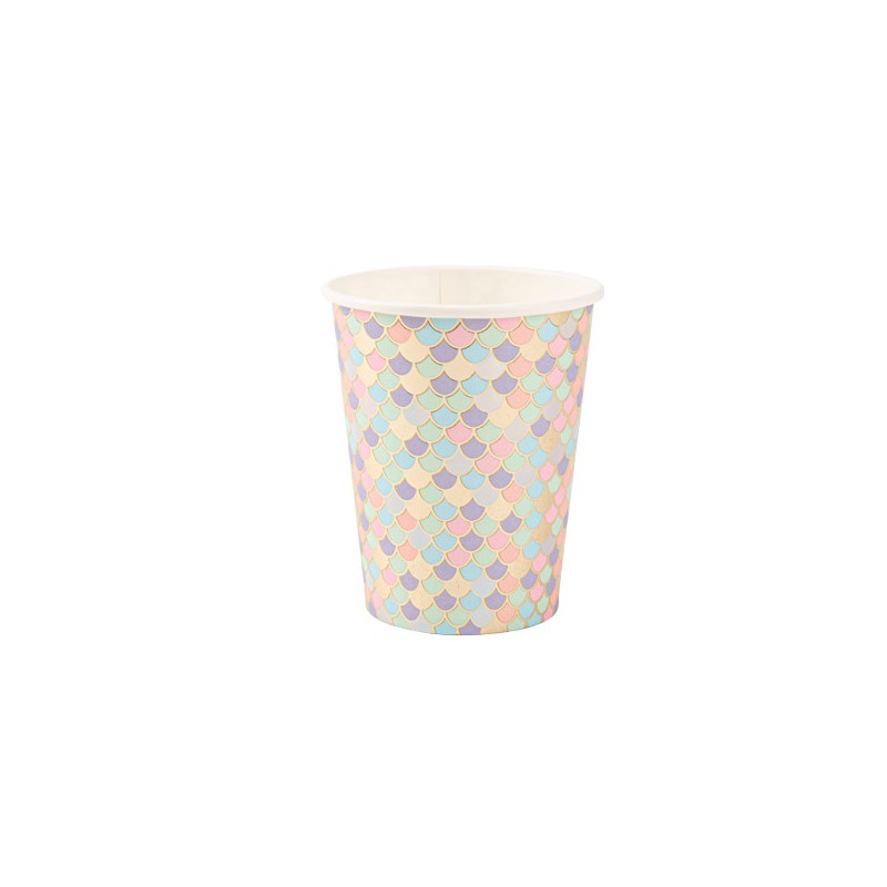 8 GOBELETS SIRENE CARTON IRIDESCENT PASTEL ET OR 255 ML 8 GOBELETS SIRENE CARTON IRIDESCENT PASTEL ET OR 255 ML