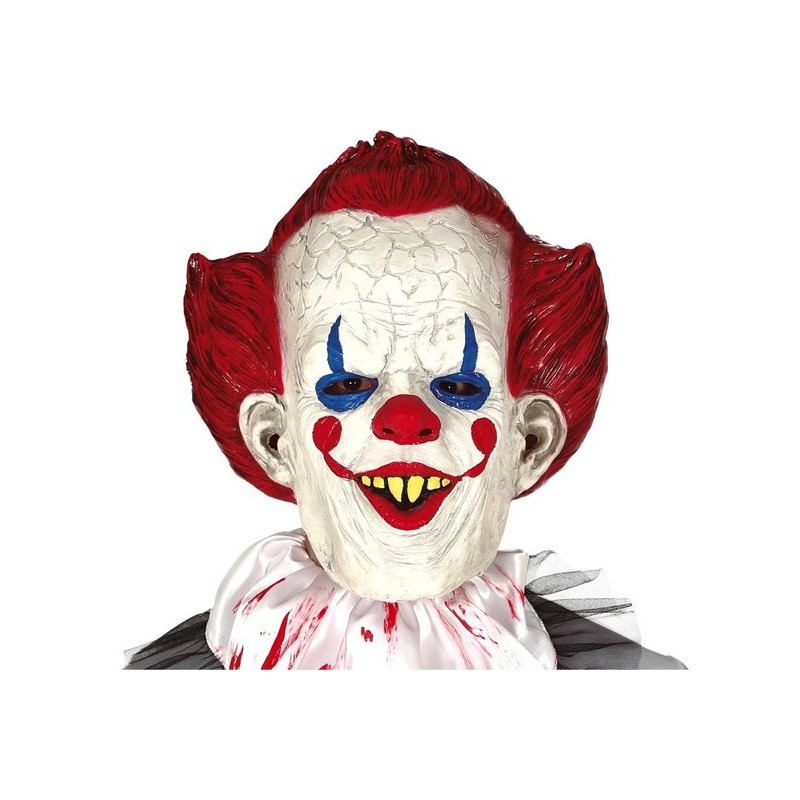 MASQUE CLOWN SINISTRE CHEVEUX ROUGE LATEX MASQUE CLOWN SINISTRE CHEVEUX ROUGE LATEX