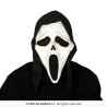 MASQUE SCREAM HALLOWEEN ASSASSIN BLANC AVEC CAPUCHE NOIRE