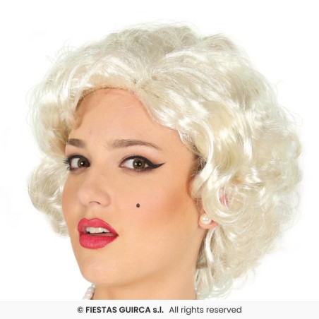 PERRUQUE MARILYN SEXE SYMBOLE BLONDE BOUCLEE COURTE