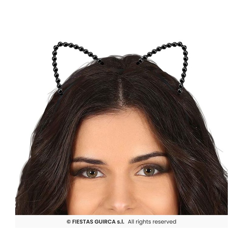 SERRE-TETE METALLIQUE CHAT NOIR AVEC STRASS SERRE-TETE METALLIQUE CHAT NOIR AVEC STRASS