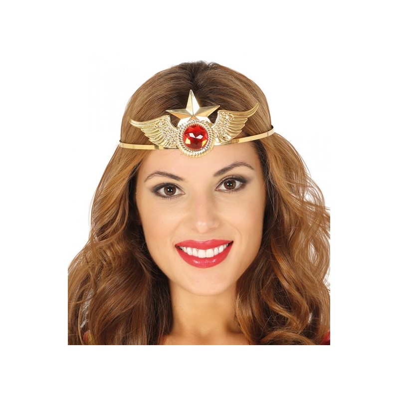 TIARE DIADEME SUPERHEROS FILLE OR PIERRE ROUGE TIARE DIADEME SUPERHEROS FILLE OR PIERRE ROUGE