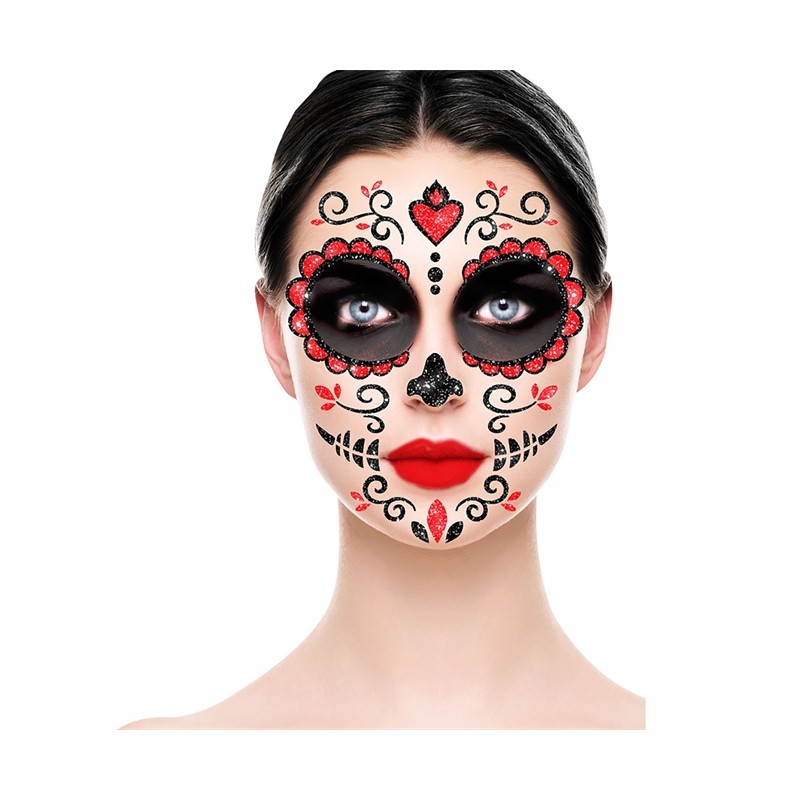 BIJOUX OU STICKER DE VISAGE JOUR DES MORTS OU CATRINA BIJOUX OU STICKER DE VISAGE JOUR DES MORTS OU CATRINA