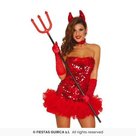 FOURCHE OU TRIDENT DE DEMON 110 CM NOIR ET ROUGE