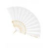 EVENTAIL EN TISSU BRODE BLANC 23 CM 