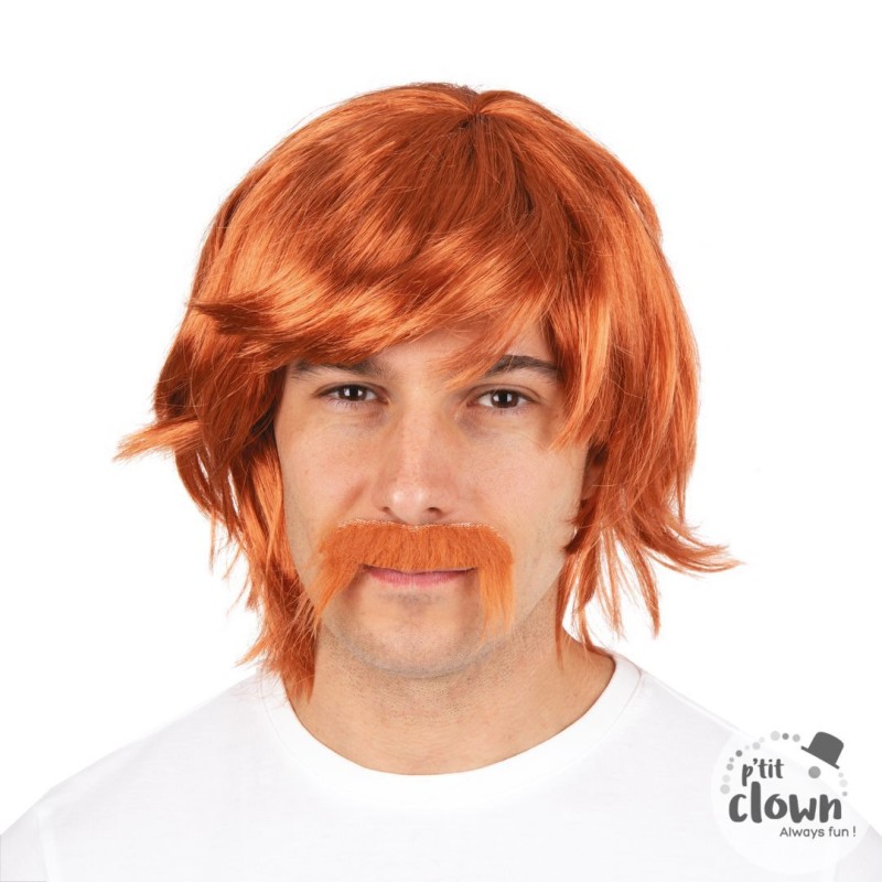 PERRUQUE ET MOUSTACHE ROUSSE BIKER PERRUQUE ET MOUSTACHE ROUSSE BIKER