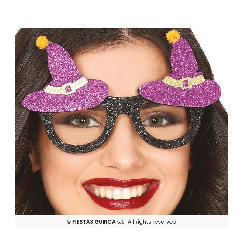 LUNETTES CHAPEAU DE SORCIERE HALLOWEEN VIOLETTES