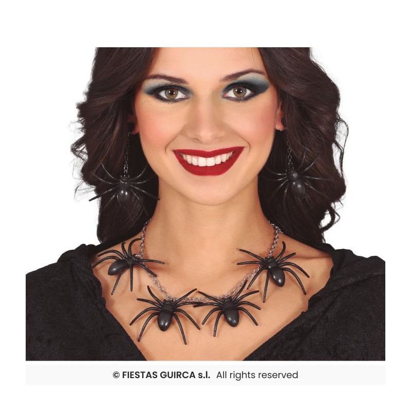 COLLIER ARAIGNEE + BOUCLES D'OREILLES ARAIGNEES