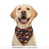 FOULARD BANDANA HALLOWEEN NOIR IMPRIME CITROUILLE POUR CHIEN 