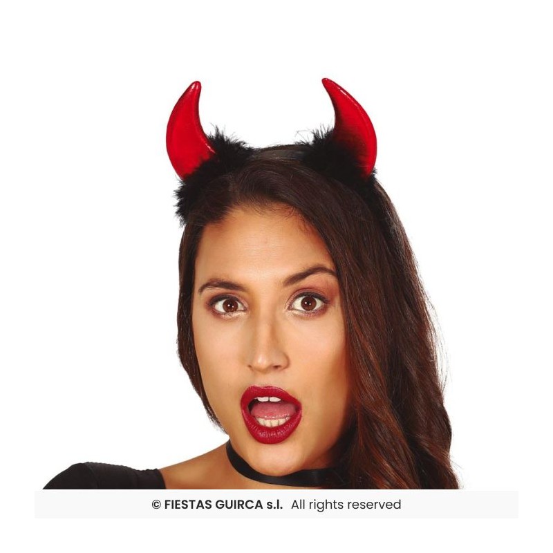 SERRE-TETE CORNES DE DIABLE OU DEMON ROUGE SERRE-TETE CORNES DE DIABLE OU DEMON ROUGE