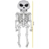 BALLON METALLIQUE  SQUELETTE A SUSPENDRE 130 X 48 CM