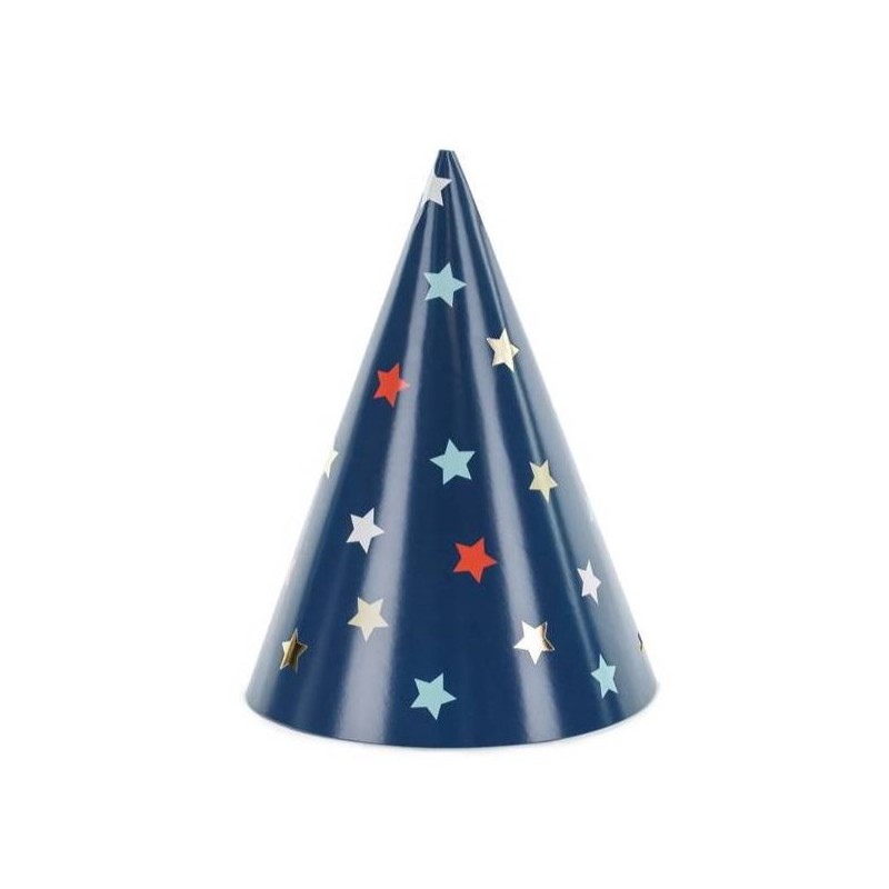 6 CHAPEAUX POINTUS COULEURS BLEU NUIT AVEC ETOILES 6 CHAPEAUX POINTUS COULEURS BLEU NUIT AVEC ETOILES