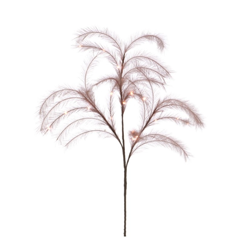 TIGE PAMPA ARTIFICIELLE ROSE AVEC LED 130 CM