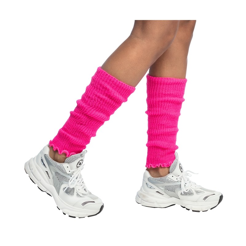 GUETRES JAMBIERES ROSE FLUO ANNEES 80 GUETRES JAMBIERES ROSE FLUO ANNEES 80
