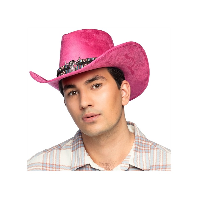 CHAPEAU COW BOY DJANGO ROSE TETE DE BUFFLE CHAPEAU COW BOY DJANGO ROSE TETE DE BUFFLE