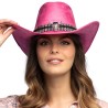 CHAPEAU COW BOY DJANGO ROSE TETE DE BUFFLE
