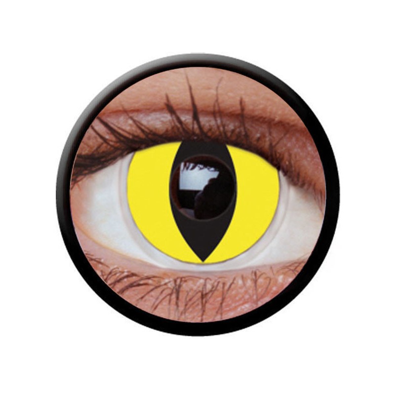 LENTILLES YEUX DE CHAT JAUNE 1 SEMAINE 