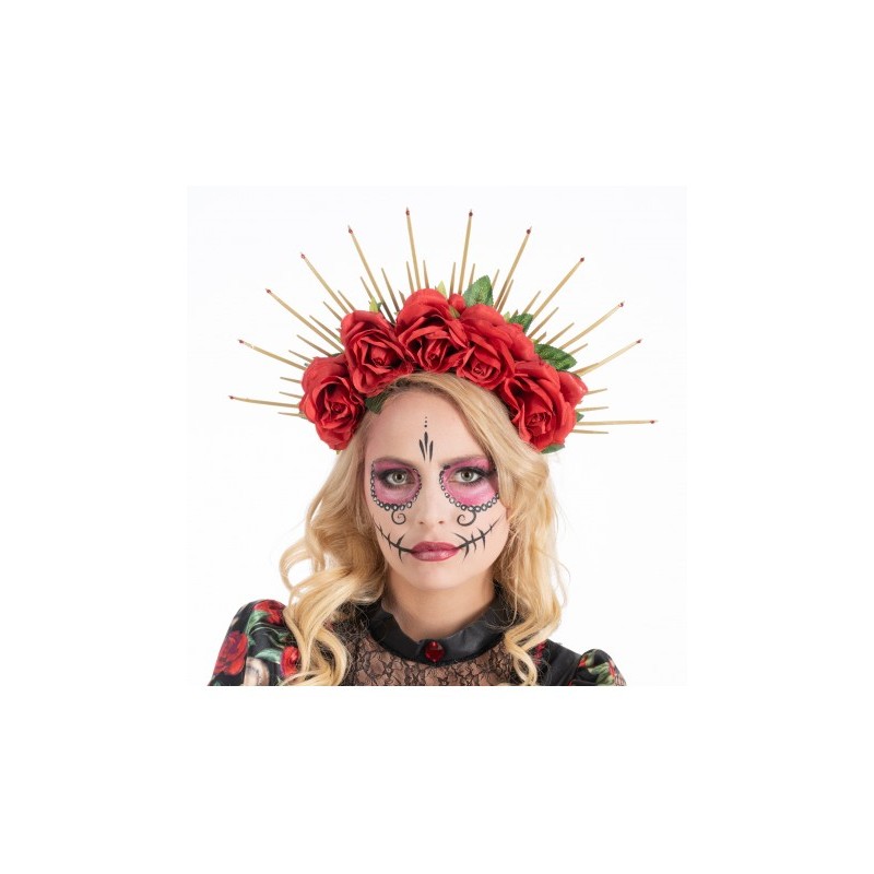 SERRE TETE COURONNE ROSES ROUGES DAY OF THE DEAD SERRE TETE COURONNE ROSES ROUGES DAY OF THE DEAD