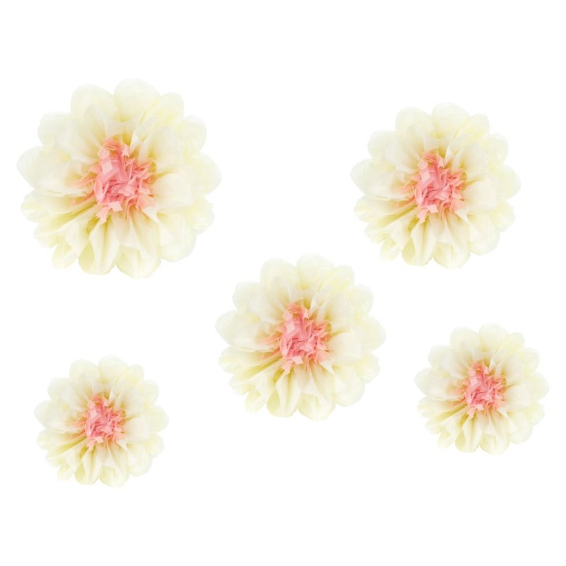 5 FLEURS EN PAPIER MULTICOLORES 5 FLEURS EN PAPIER MULTICOLORES