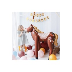BALLON METALLIQUE CHEVAL MARRON A L'AIR 101 X 105 CM 