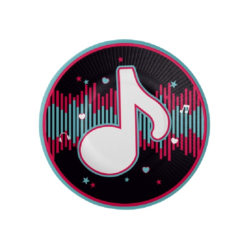 8 ASSIETTES DANCE PARTY NOTE DE MUSIQUE (TIKTOK) 23 CM 8 ASSIETTES DANCE PARTY NOTE DE MUSIQUE (TIKTOK) 23 CM