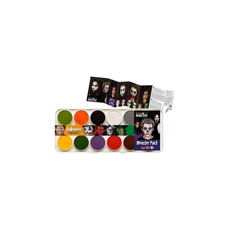 PALETTE MAQUILLAGE 10 COULEURS MONSTER PACK 2 EPONGES 2 PINCEAUX PALETTE MAQUILLAGE 10 COULEURS MONSTER PACK 2 EPONGES 2 PINCEAUX