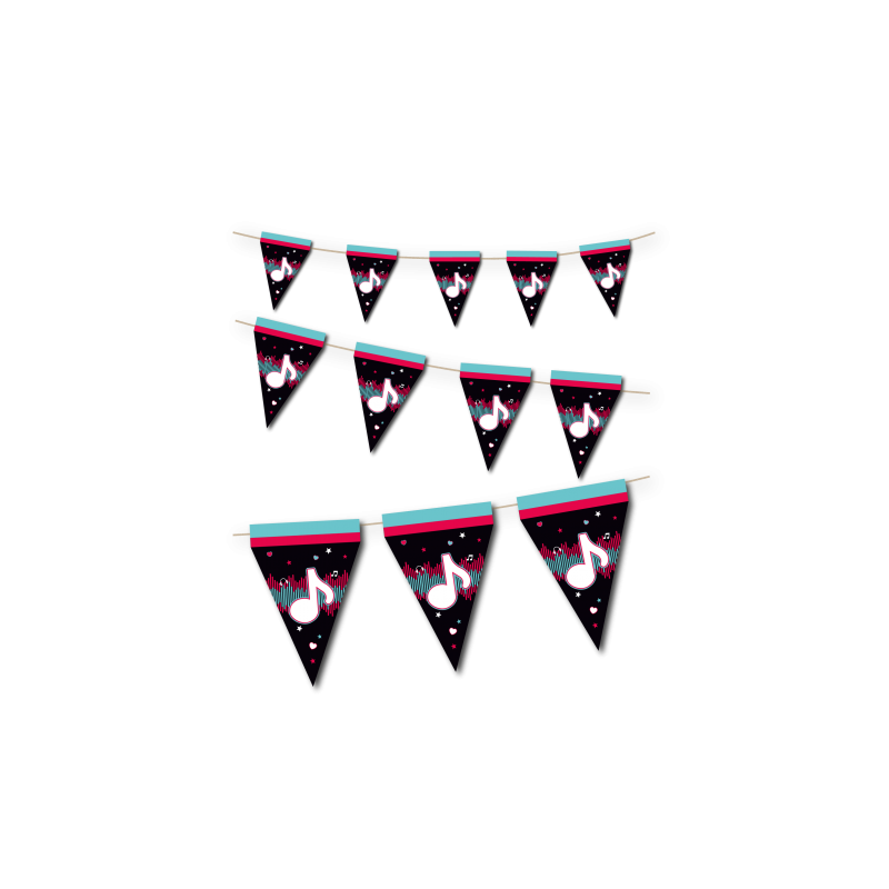 GUIRLANDE DE FANIONS DANCE PARTY NOTE DE MUSIQUE (TIKTOK) 3 METRES GUIRLANDE DE FANIONS DANCE PARTY NOTE DE MUSIQUE (TIKTOK) 3 METRES