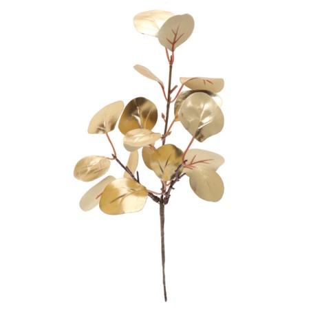 BRANCHE FEUILLES METALLISEES OR 26 X 32 CM 