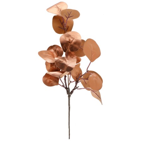 BRANCHE FEUILLES METALLISEES CUIVRE 26 X 32 CM 