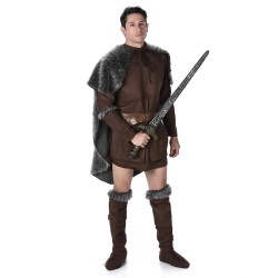 DEGUISEMENT PRINCE VIKING LORD HOMME TUNIQUE COURTE CAPE FOURRURE TAILLE L