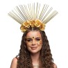 TIARE COURONNE DIADEME SERRE TETE HALO NOVA  FLEURS OR