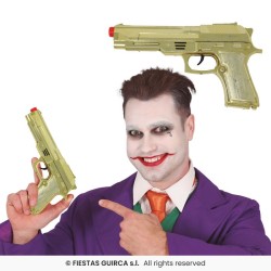 PISTOLET DORE JOKER 22 CM