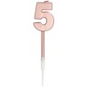 BOUGIE CHIFFRE 5 ROSE GOLD 