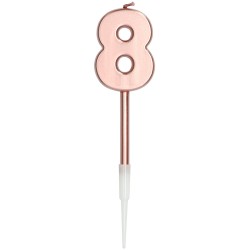 BOUGIE CHIFFRE 8 ROSE GOLD 