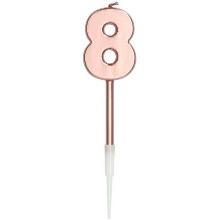 BOUGIE CHIFFRE 8 ROSE GOLD 