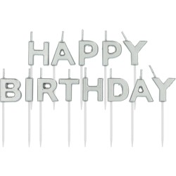 BOUGIE HAPPY BIRTHDAY ARGENT