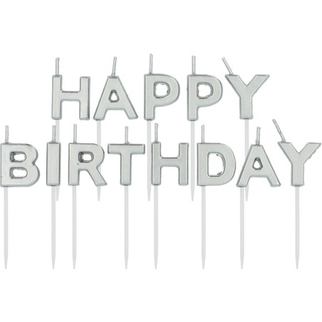 BOUGIE HAPPY BIRTHDAY ARGENT