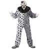 DEGUISEMENT HOMME CLOWN TUEUR NOIR ET BLANC COMBINAISON + MASQUE TAILLE L