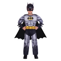 DEGUISEMENT LUXE AVEC MUSCLES BATMAN GRIS TAILLE 4-6 ANS